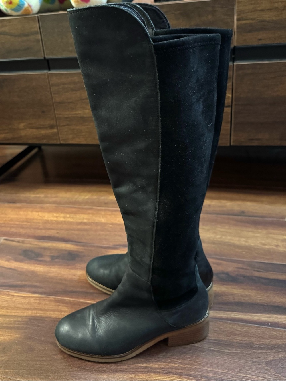 LUCKY BRAND Classic Black Leather Over-the-Knee Riding Boots Size 6.5